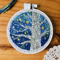 An embroidery of Mallorn tree by Norloth